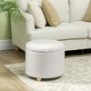 Aghana Digitals White Teddy Fleece Storage Ottoman: 10.7 Gal Hidden Compartment, Button Tufted - 2 of 4