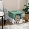 FONTOI Enclosed Cat Litter Box with Scoop, Hooded Kitty Litter Boxes with Drawer Tray, Smell Proof Cat Potty Pet Toilet, Green 18.75"* 14"*14.5" - 2 of 4