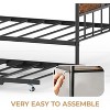 Metal Twin Size Day Bed, Daybed With Trundle, With Stylish Headboard, Sofa BedFrame, for Living Room, Bedroom and Guest Room - 3 of 4