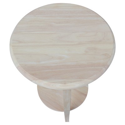 Cambria Round Light Brown Solid Wood End Table