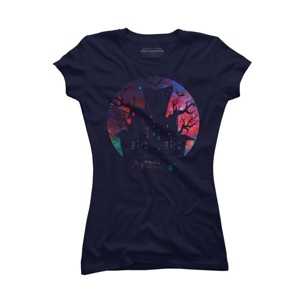 Junior's Design By Humans Halloween home By durungkapok T-Shirt - 1 of 3
