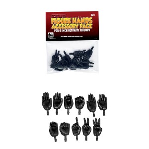 Swappable Hands Accessory Pack For Figures Toy Company Ultimate 6 Inch Action Figures: Black - 1 of 1