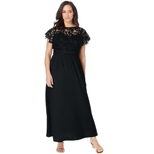 Jessica London Women's Plus Size Lace Maxi Dress - 1 of 4