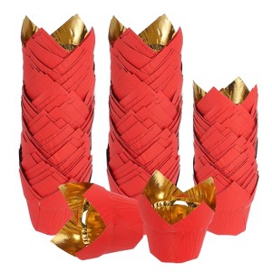 Unique Bargains Party Christmas Cake Muffins Paper Tulip Baking Cups 100 Pcs - 1 of 4