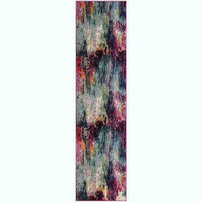 Chromatic Sunset Abstract Colorful Indoor Runner Rug