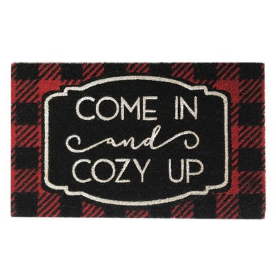 Farmhouse Living Come In and Cozy Up Winter Holiday Coir Doormat - 18" x 30" - Elrene Home Fashions