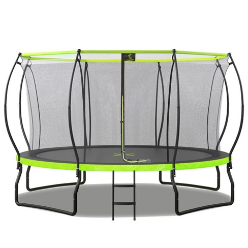 14 Ft Trampoline For Kids With Upgraded Arc Composite Pole And Safety Enclosure Net Ladder And 8 Wind Stakes Green modernluxe Target