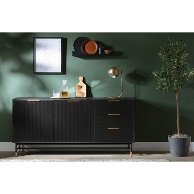 Arlo Black and Gold Mid-Century Modern Sideboard
