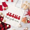 City Creek Prints Jesus Best Gift Ever Cursive Canvas Tote Bag - 15x16 - Natural - 2 of 2