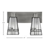 Toltec Lighting Apollo 2 - Light Vanity in  Graphite with 5" Square New Deco Art Glass Shade - 2 of 2