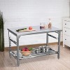 Stainless Steel Folding Work Table 48"x30", NSF Commercial Heavy Duty Prep Table with Adjustable Undershelf for Kitchen, Restaurant, Home, Hotel - 2 of 4
