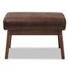 Bianca Mid Century Modern Walnut Wood Distressed Faux Leather