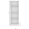 HomeRoots 71" White Wood Four Tier Bookcase - 3 of 4