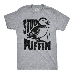 Mens Funny T Shirts Stud Puffin Sarcastic Graphic Tee For Men - Crazy Dog Men's T Shirt - 1 of 4