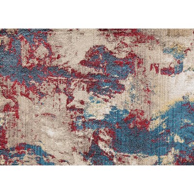 Liquid Gold Abstract Multicolor Rectangular Area Rug, 5' x 7'