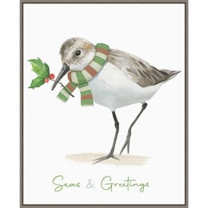 Amanti Art Christmas Sandpiper II by Lucca Sheppard Canvas Wall Art Print Framed 23-in. x 28-in. - 1 of 4