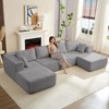 Mjkone 135''Cloud Modular Sectional Sofa,4-PCS U-Shaped Couch with Chaise Lounge,Free-Combined,No Assembly Required - 3 of 4
