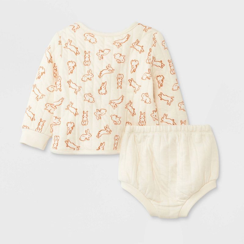 Baby Quilted Layering Top &#38; Bottom Set - Cat &#38; Jack&#8482; Off-White, 3 of 6