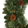 Nearly Natural 24” White Mountain Pine Artificial Christmas Wreath with 35 LED Lights and Pinecones - 3 of 4