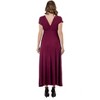 Womens V-Neck Empire Waist Cap Sleeve Maxi Dress - 24seven Comfort Apparel™ - 3 of 4
