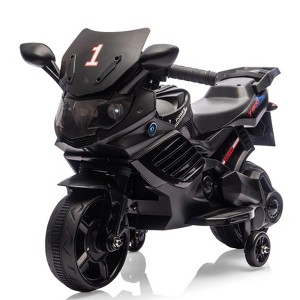 6V Kids Electric Motorcycle, Ride On Bike with Training Wheels, Headlight, Horn, Music, Battery Powered Toy for Toddlers - 1 of 4