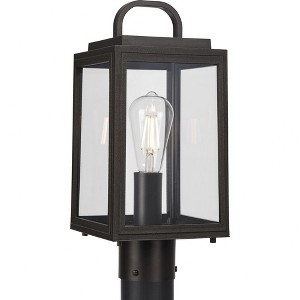 Progress Lighting Grandbury 1-Light Outdoor Post Light, Antique Bronze, Clear Glass Panels, DURASHIELD, Wet Rated, Farmhouse/Transitional Style. - 1 of 4