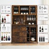 70'' Tall Coffee Bar Cabinet with Sliding Doors, Farmhouse Kitchen Hutch with Bottle Rack & Open Shelves, Buffet Cabinet for Dining Room, Kitchen - 4 of 4