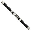 Chisel Stainless Steel Antiqued and Enameled Skull with Crosses Black Braided Faux Leather 8.5" Bracelet - 3 of 4
