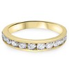 Pompeii3 1 Ct Round Cut Channel Set Diamond Wedding Women's 14k Yellow Gold Ring - 4 of 4