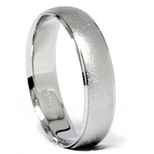 Pompeii3 Satin Finish & Polished Edge Wedding Band 14K White Gold - 1 of 4