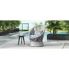 DOMETOUR Modern Silver Swivel Wicker Lounge Chair with xianRattan and Iron Frame, Stylish Round Design for Living Room, Patio, or Balcony - 3 of 4