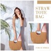 Straw Tote Bag Summer Beach Bag Handmade Straw Rattan Woven Handbag for Women Travel(12.6 x 7.87 x 8.66 Inch,Khaki) - 2 of 4