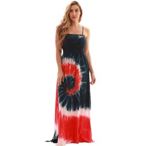 Riviera Sun Womens Maxi Dress  Smocked Adjustable Strap Long Sundress  Summer Dresses - 1 of 4