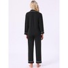 INSPIRE CHIC Women's Cotton Sleepwear Button Down Lounge Long Sleeve Shirt and Pants Pajama Sets - 4 of 4