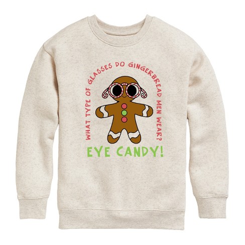 Boys' - Instant Message - Eye Candy Christmas Graphic Long Sleeve Fleece Sweatshirt - image 1 of 4