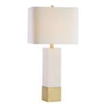 29" Metal/Marble Jeffrey Table Lamp (Includes LED Light Bulb) Gold - JONATHAN Y