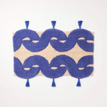 Concentric Wave Blue Bath Rug Blue - Opalhouse™ Designed with Jungalow™