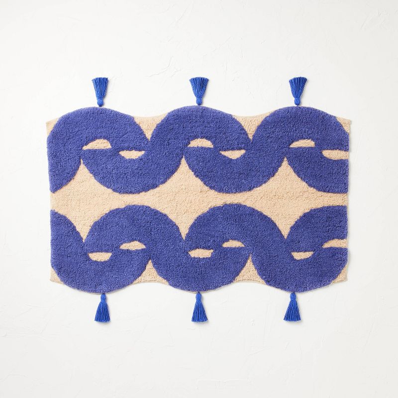 Concentric Wave Blue Bath Rug Blue - Opalhouse&#8482; Designed with Jungalow&#8482;, 1 of 5