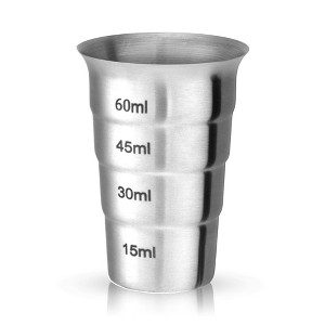 Innovine Stepped Jigger, Durable Satin Metal Finish Drink Measuring Tool, Perfect for Margarita, Whiskey Sour, Martini, Cocktail Accessories, Set of 1 - 1 of 4