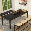 Gulches Industrial Rustic Series Contemporary Industrial Black & Rustic Wood Grain Thick MDF 78 in Heavy-Duty Metal Frame Base Dining Table Seats 6-8 - 2 of 4