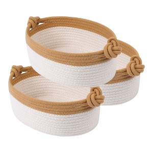 REGALWOVEN Odorless Cotton Rope Handcrafted Compact Size Multiple Use Open Storage Bins 3 Packs - 1 of 4