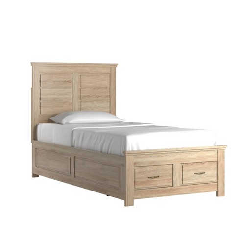Twin Zakai Wood Panel Platform Bed With, Oak Twin Platform Bed With Storage