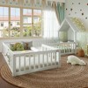 KWPZQEB House Floor Bed for Kids, Montessori Bed Frame with Door and Full-Length Guardrails, Multi-function Toddler Bed, Solid Wood Bed for Girls Boys - 3 of 4
