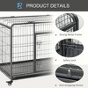 Gulches Folding Design Heavy Duty Metal Dog Cage Crate & Kennel with Removable Tray and Cover, & 4 Locking Wheels, Indoor/Outdoor 49" - 3 of 4