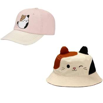 Squishmallows 2-Pack Cam The Cat Adjustable Hat and Bucket Hat