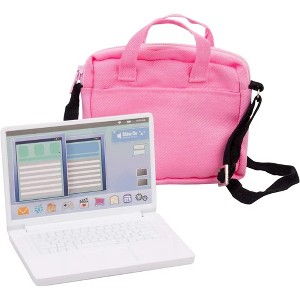 Metal Computer Laptop w Carrying Bag Made for 18" Dolls - Durable w Detailed Display & Pink Accessory Case Compatible w 18" American Girl Doll - 1 of 4