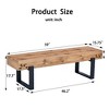 TiramisuBest Handcrafted Mango Wood Bench – Rustic Boho Dining Bench, Natural Wood Finish & Eco-Friendly Design - 3 of 4