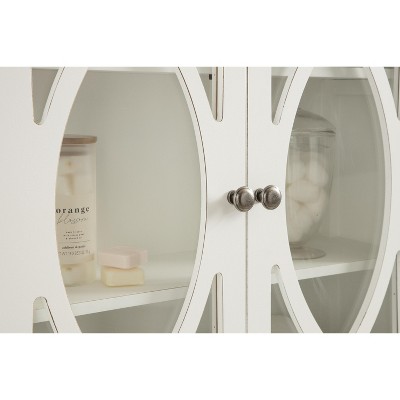 Quinlan 24" White Wood Wall Cabinet with Glass Doors