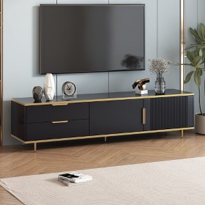 Modern Tv Stand For 65 Inch Tv Entertainment Center Tv Media Console Table With 2 Drawers 2 Cabinets Tv Console Cabinet Furniture For Living Room Target