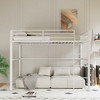 MAYEERTY Twin Size Metal Loft Bed, Loft Bed Frame with Safety Guard Rails & Flat Ladder, for Kids Teens Adults, White - 2 of 4